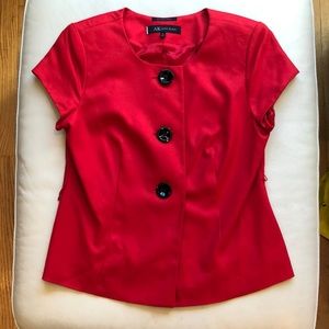 Anne Klein red shirt sleeve blazer